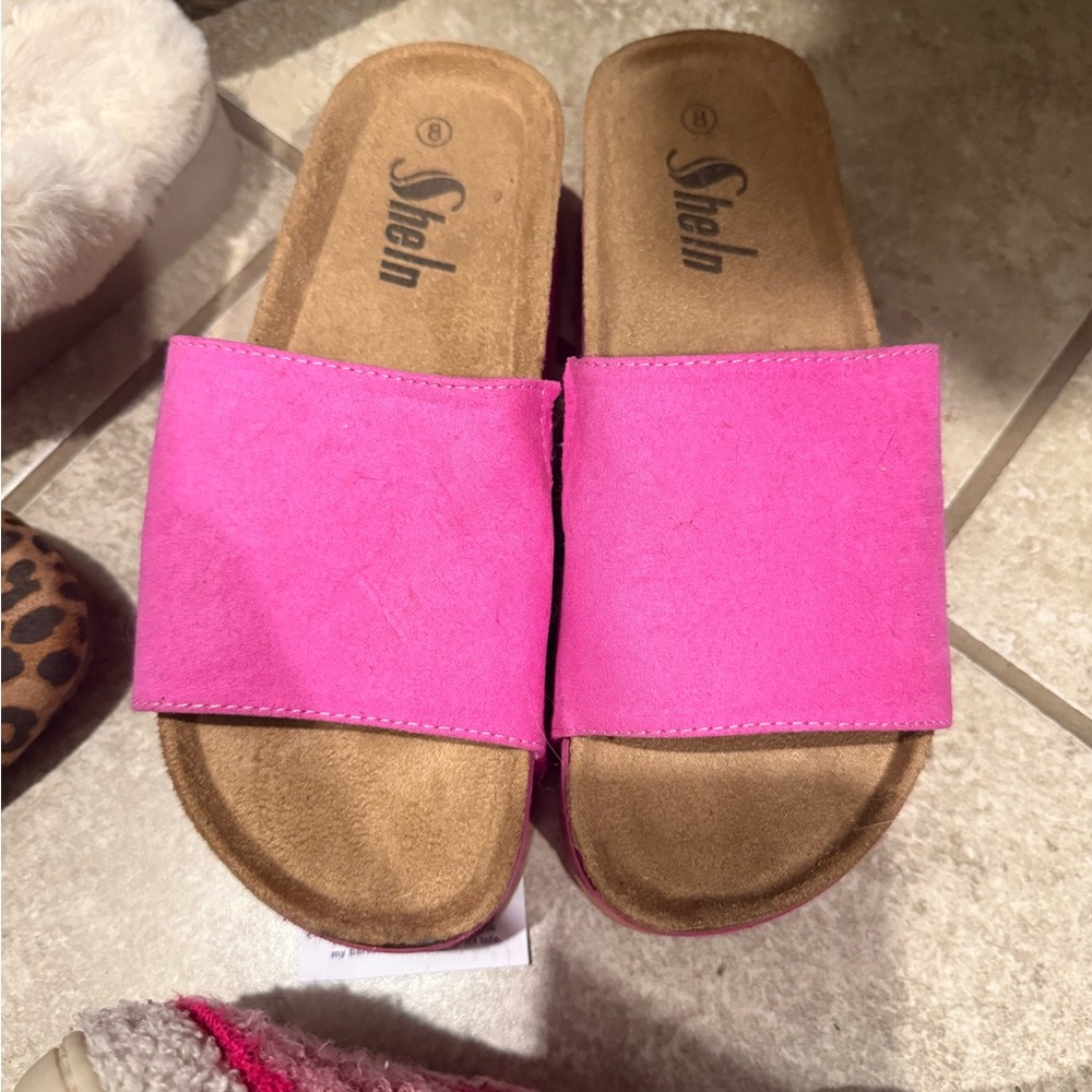 SHEIN Fuchsia platform sandals